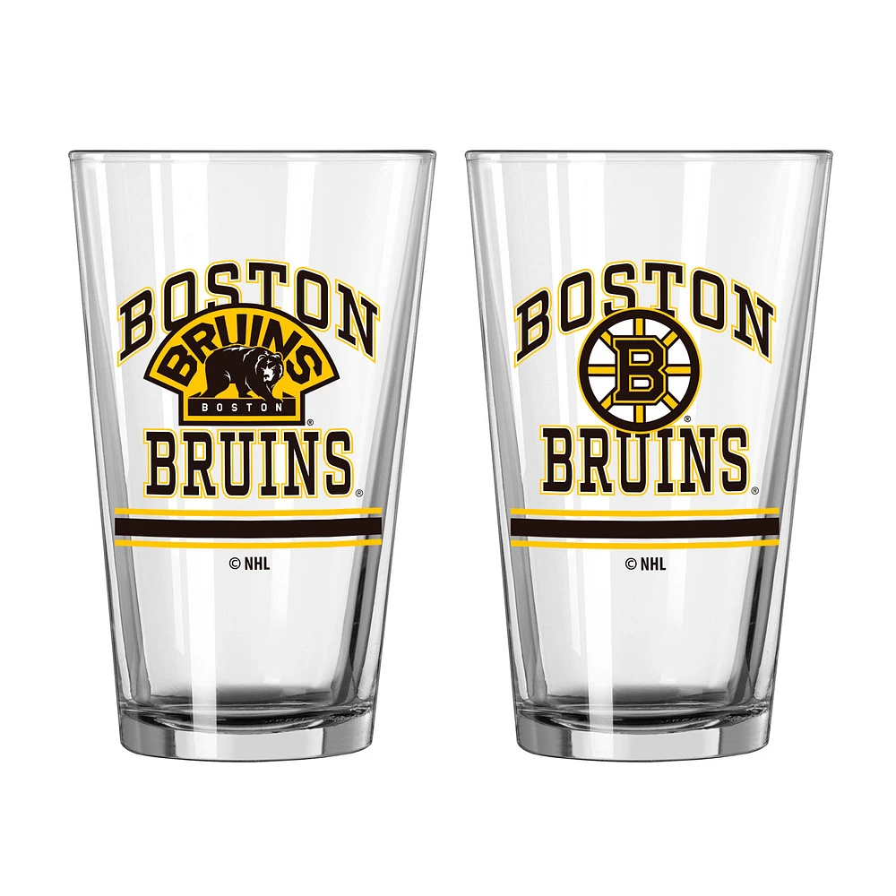 Boston Bruins 16oz. Pint Glass Two Pack