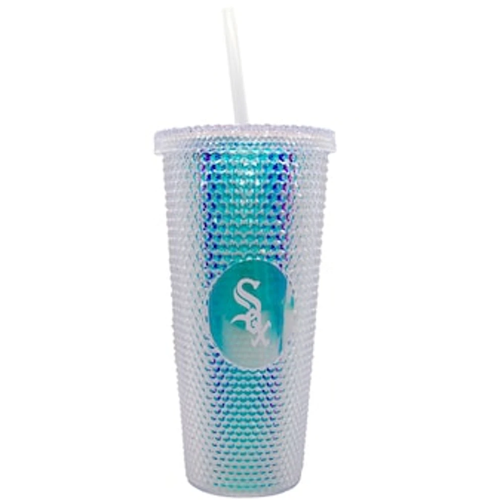 Chicago White Sox 24oz. Iridescent Studded Travel Tumbler with Straw