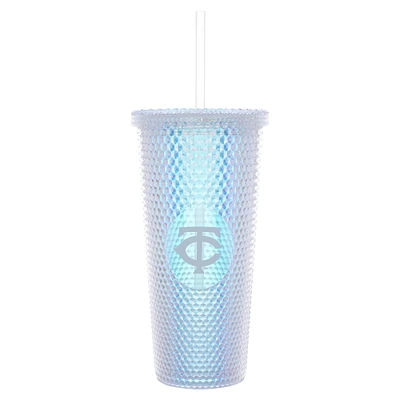 Minnesota Twins 24oz. Iridescent Studded Travel Tumbler with Straw