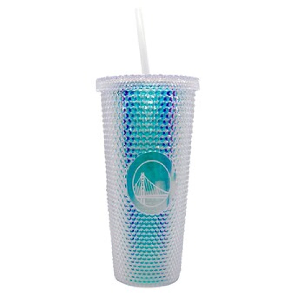 Golden State Warriors 24oz. Iridescent Studded Travel Tumbler with Straw