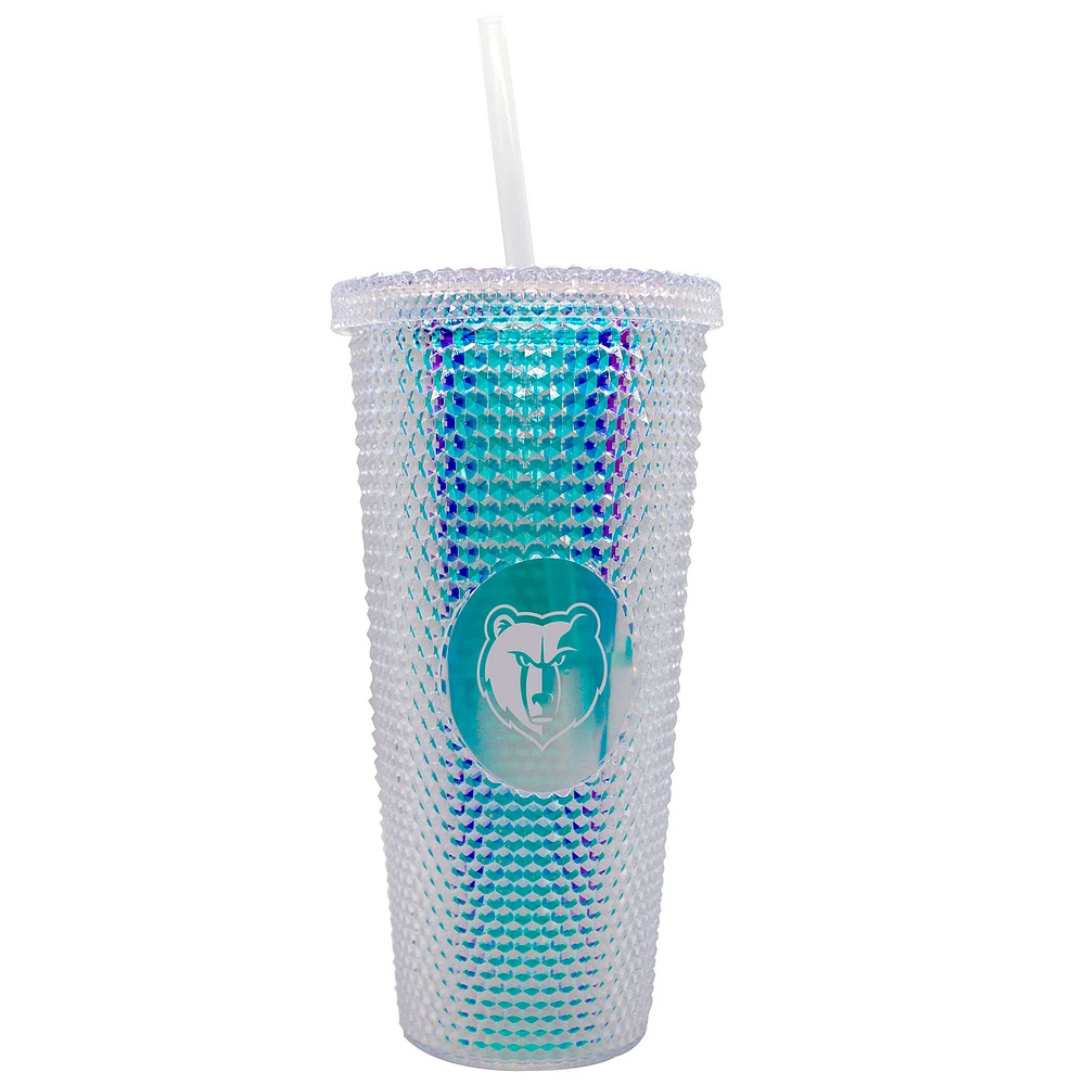 Memphis Grizzlies 24oz. Iridescent Studded Travel Tumbler with Straw
