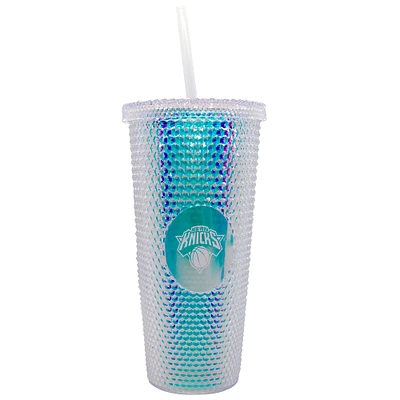 New York Knicks 24oz. Iridescent Studded Travel Tumbler with Straw