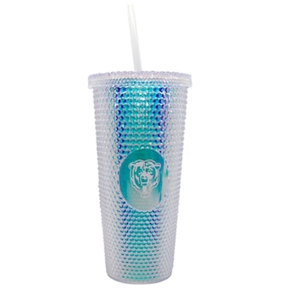 Chicago Bears 24oz. Iridescent Studded Travel Tumbler with Straw