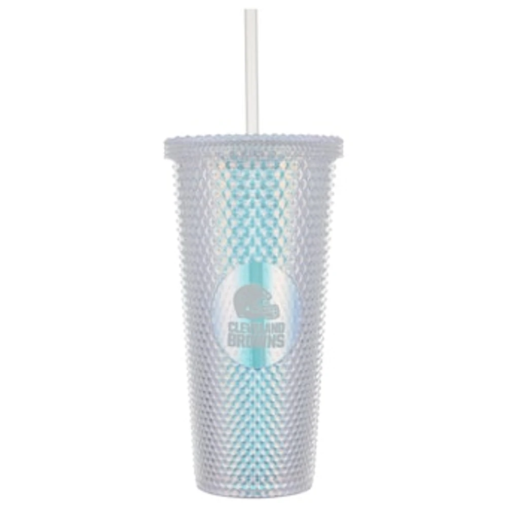 Cleveland Browns 24oz. Iridescent Studded Travel Tumbler with Straw