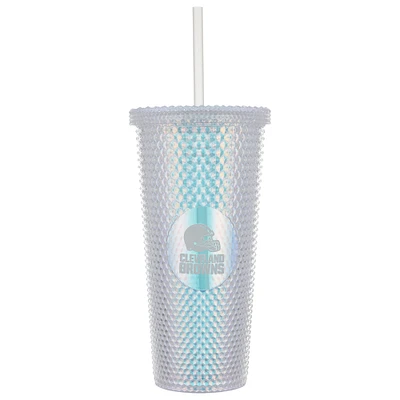 Cleveland Browns 24oz. Iridescent Studded Travel Tumbler with Straw