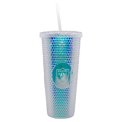 Las Vegas Raiders 24oz. Iridescent Studded Travel Tumbler with Straw