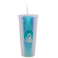 Miami Dolphins 24oz. Iridescent Studded Travel Tumbler with Straw