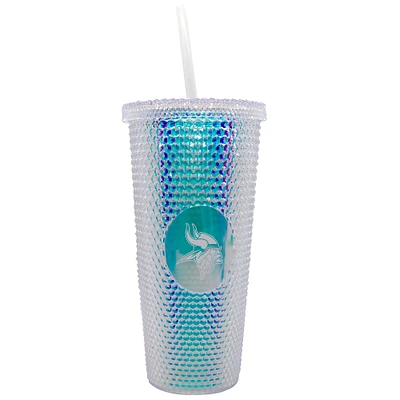 Minnesota Vikings 24oz. Iridescent Studded Travel Tumbler with Straw