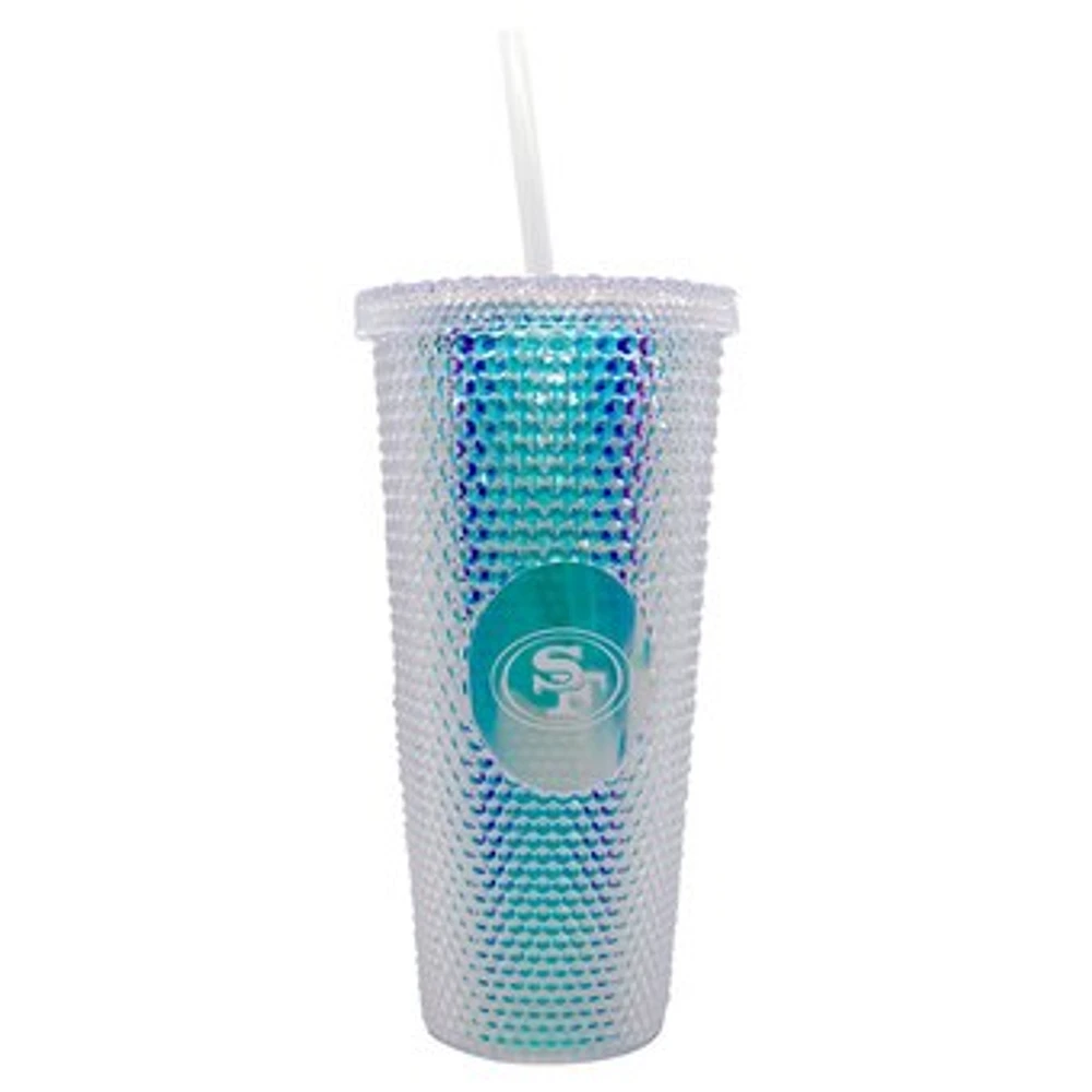 San Francisco 49ers 24oz. Iridescent Studded Travel Tumbler with Straw