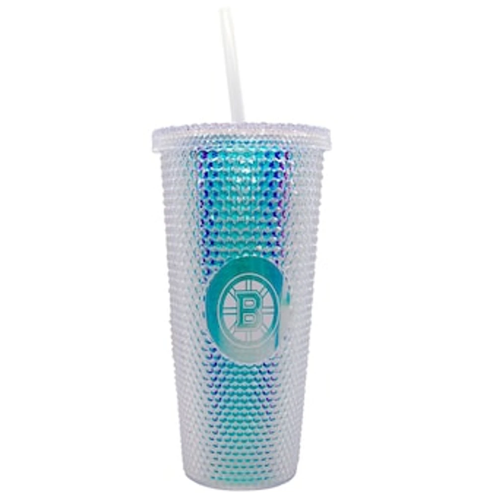 Boston Bruins 24oz. Iridescent Studded Travel Tumbler with Straw