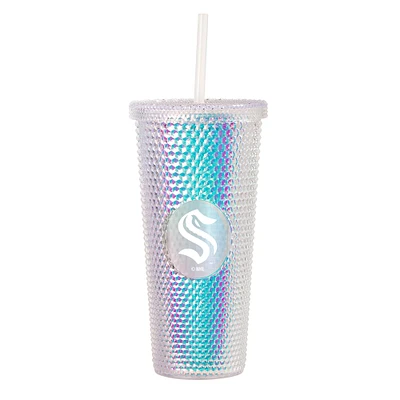 Seattle Kraken 24oz. Iridescent Studded Travel Tumbler with Straw