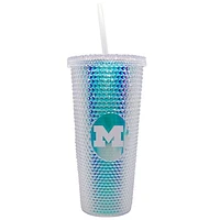 Michigan Wolverines 24oz. Iridescent Studded Travel Tumbler with Straw