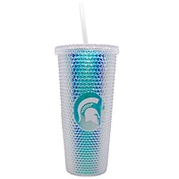 Michigan State Spartans 24oz. Iridescent Studded Travel Tumbler with Straw