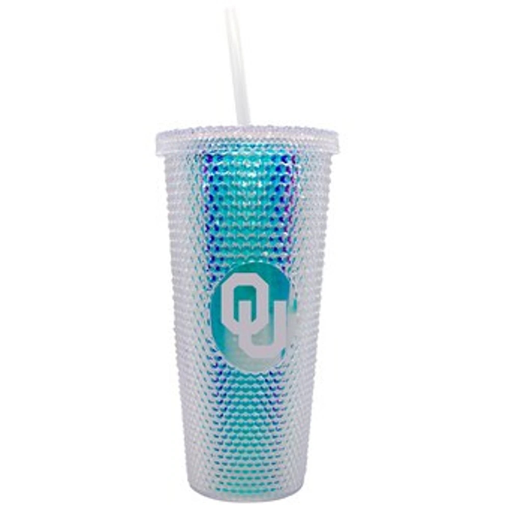 Oklahoma Sooners 24oz. Iridescent Studded Travel Tumbler with Straw