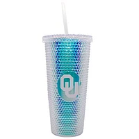 Oklahoma Sooners 24oz. Iridescent Studded Travel Tumbler with Straw