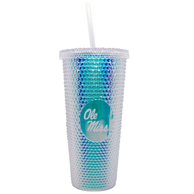 Ole Miss Rebels 24oz. Iridescent Studded Travel Tumbler with Straw