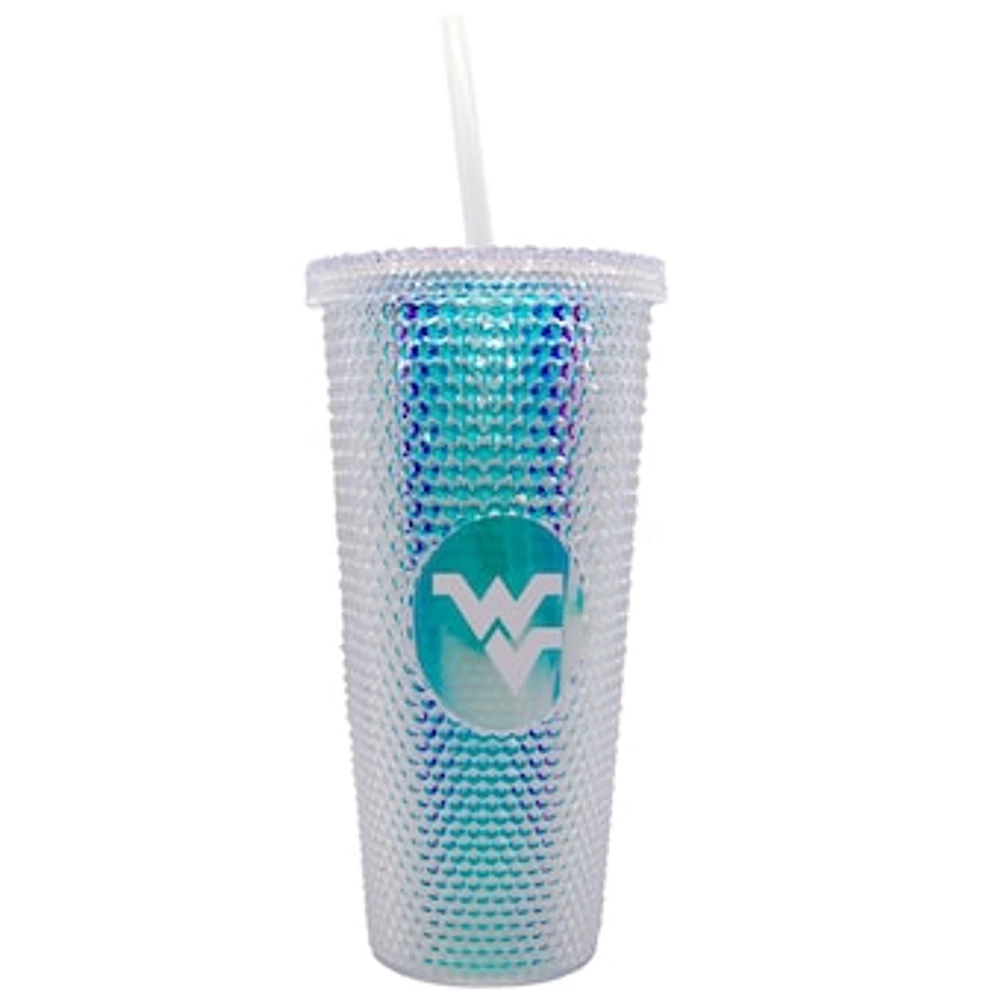 West Virginia Mountaineers 24oz. Iridescent Studded Travel Tumbler with Straw