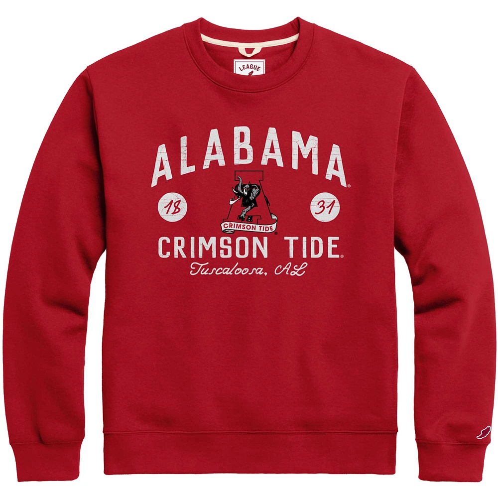 Men's League Collegiate Wear  Crimson Alabama Crimson Tide Bendy Arch Essential Pullover Sweatshirt