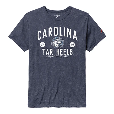 Men's League Collegiate Wear Heather Navy North Carolina Tar Heels Bendy Arch Victory Falls Tri-Blend T-Shirt