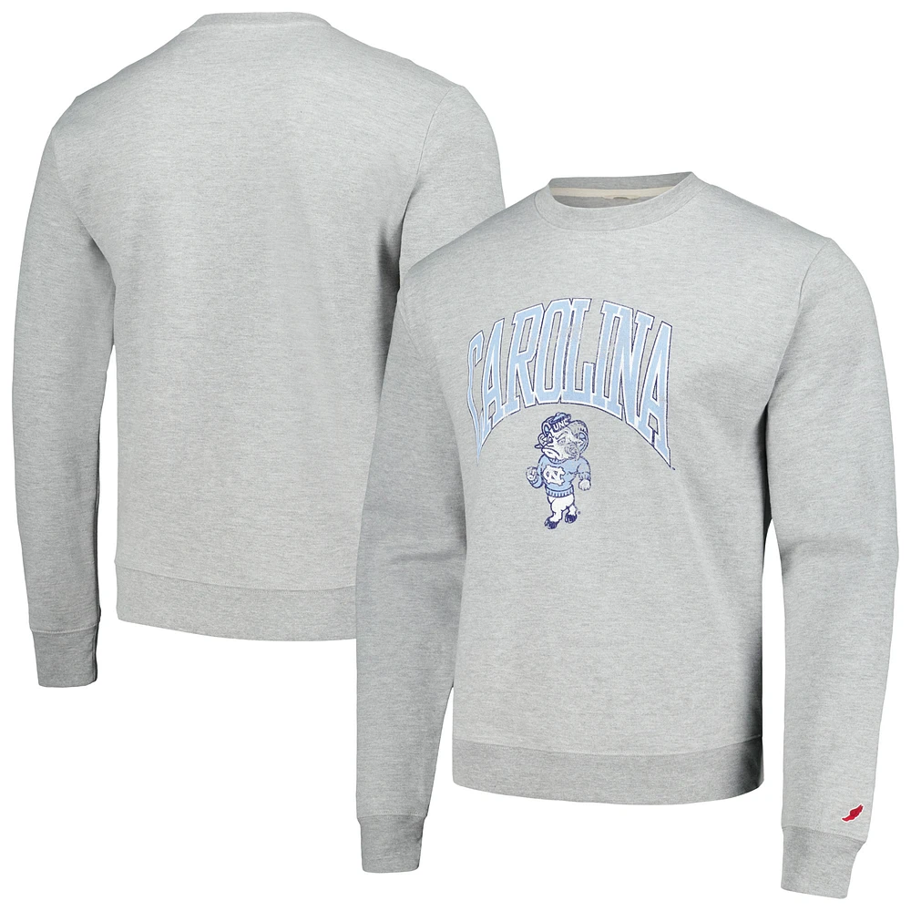 Men's League Collegiate Wear Heather Gray North Carolina Tar Heels Tall Arch Essential Pullover Sweatshirt