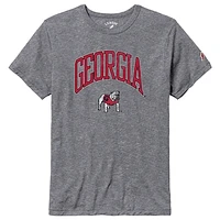 Men's League Collegiate Wear Heather Gray Georgia Bulldogs Tall Arch Victory Falls Tri-Blend T-Shirt