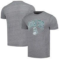 Men's League Collegiate Wear Heather Gray Michigan State Spartans Tall Arch Victory Falls Tri-Blend T-Shirt