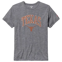 Men's League Collegiate Wear Heather Gray Texas Longhorns Tall Arch Victory Falls Tri-Blend T-Shirt