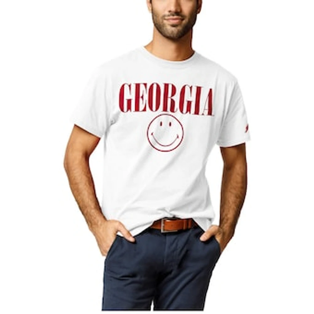 Men's League Collegiate Wear White Georgia Bulldogs Smiley All American T-Shirt