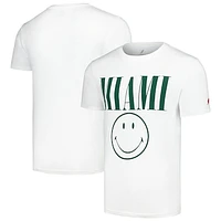 Men's League Collegiate Wear White Miami Hurricanes Smiley All American T-Shirt