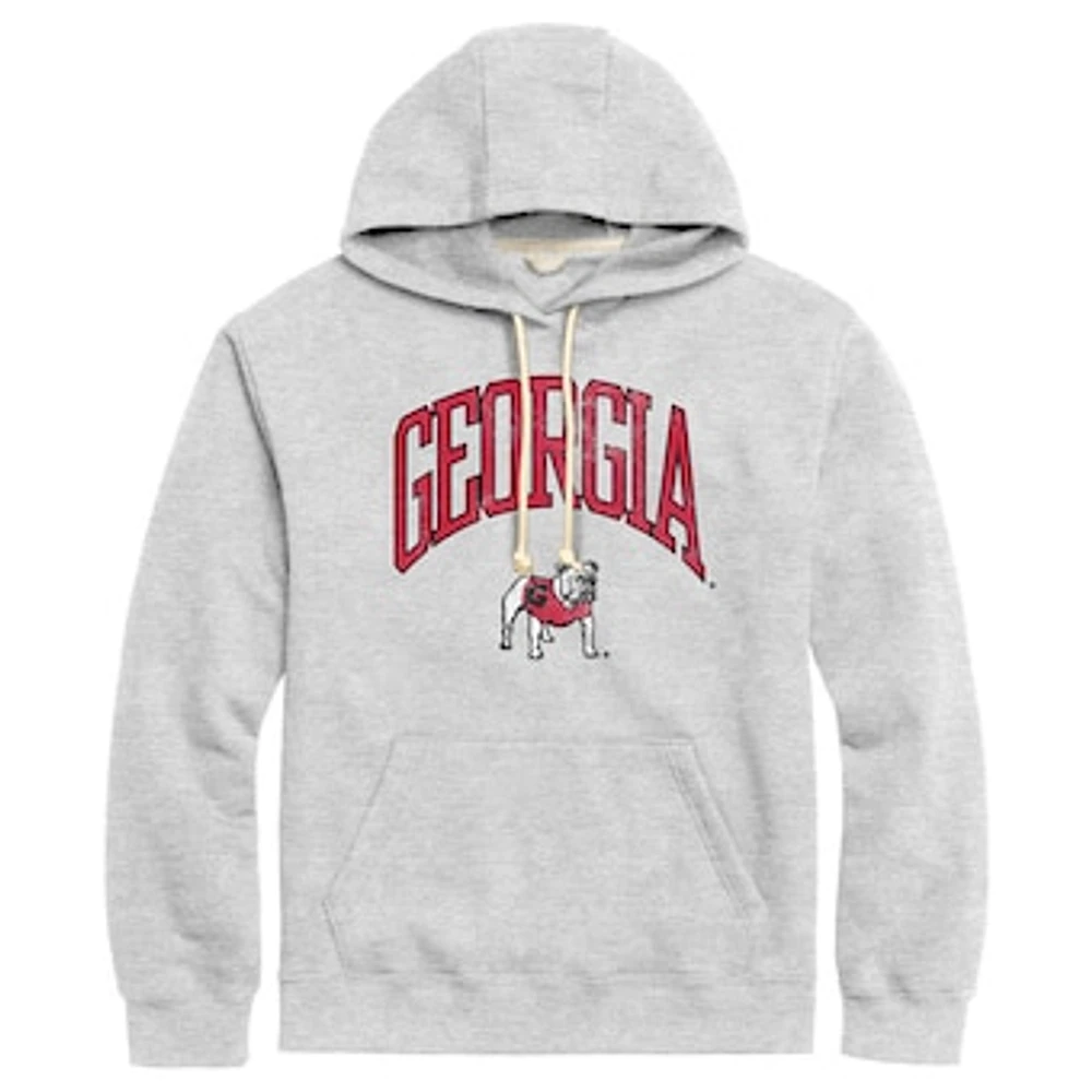 Men's League Collegiate Wear  Heather Gray Georgia Bulldogs Tall Arch Essential Pullover Hoodie