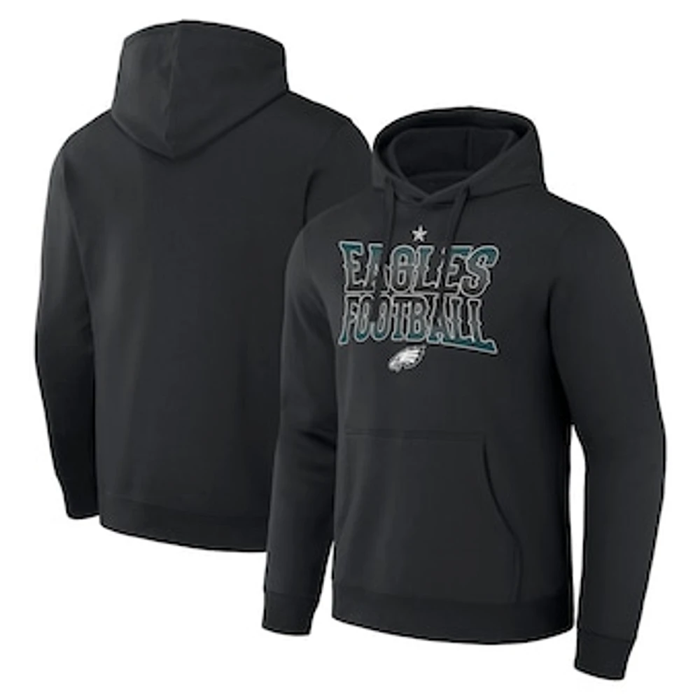 Men's NFL x Darius Rucker Collection by Fanatics  Black Philadelphia Eagles Rock N' Football Pullover Hoodie