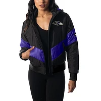 Women's The Wild Collective  Black Baltimore Ravens Puffer Full-Zip Hoodie