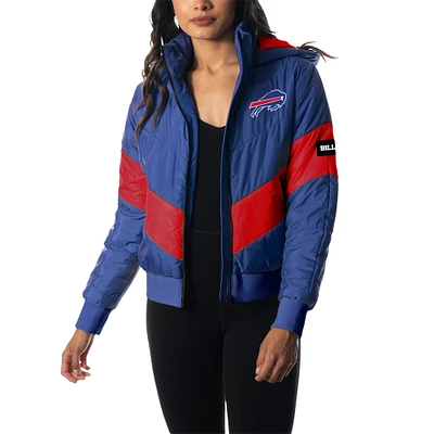 Women's The Wild Collective  Royal Buffalo Bills Puffer Full-Zip Hoodie