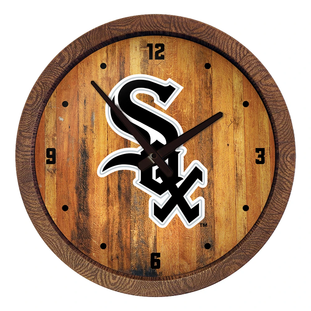Chicago White Sox 20.25" Faux Barrel Top Clock