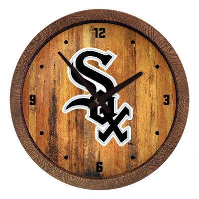 Chicago White Sox 20.25" Faux Barrel Top Clock