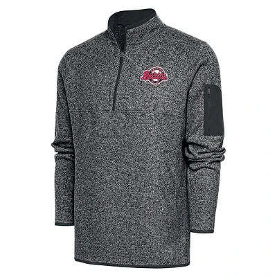 Men's Antigua Heather Birmingham Barons Big & Tall Fortune Quarter-Zip Pullover Jacket