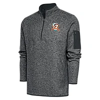 Men's Antigua  Heather Gray Bowie Baysox Big & Tall Fortune Quarter-Zip Pullover Jacket