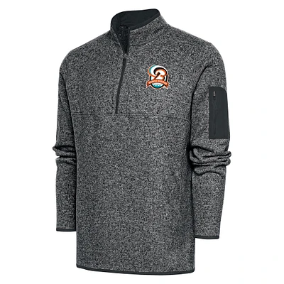Men's Antigua  Heather Gray Bowie Baysox Big & Tall Fortune Quarter-Zip Pullover Jacket