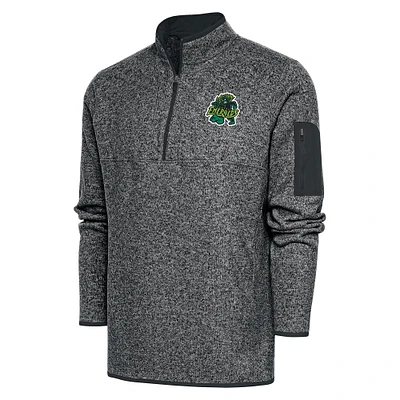 Men's Antigua Heather Eugene Emeralds Big & Tall Fortune Quarter-Zip Pullover Jacket