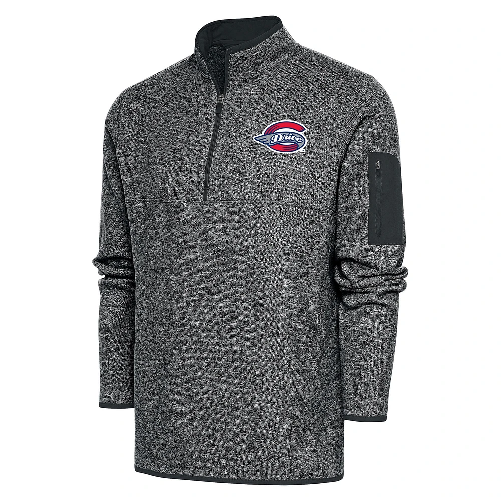Men's Antigua Heather Greenville Drive Big & Tall Fortune Quarter-Zip Pullover Jacket