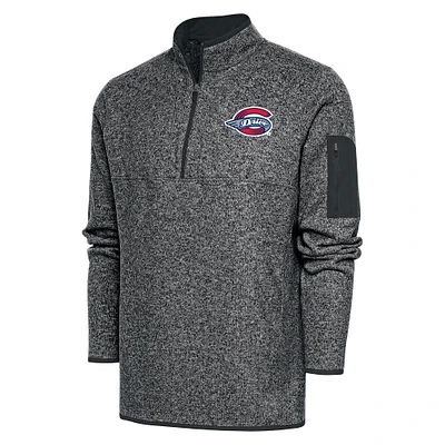Men's Antigua Heather Greenville Drive Big & Tall Fortune Quarter-Zip Pullover Jacket