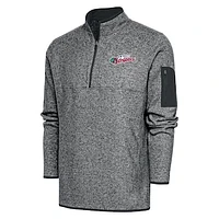 Men's Antigua Heather Gwinnett Stripers Big & Tall Fortune Quarter-Zip Pullover Jacket