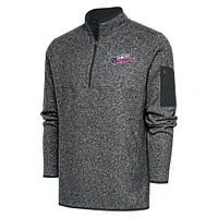Men's Antigua Heather Gwinnett Stripers Big & Tall Fortune Quarter-Zip Pullover Jacket