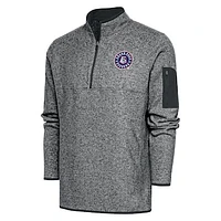 Men's Antigua Heather Round Rock Express Big & Tall Fortune Quarter-Zip Pullover Jacket