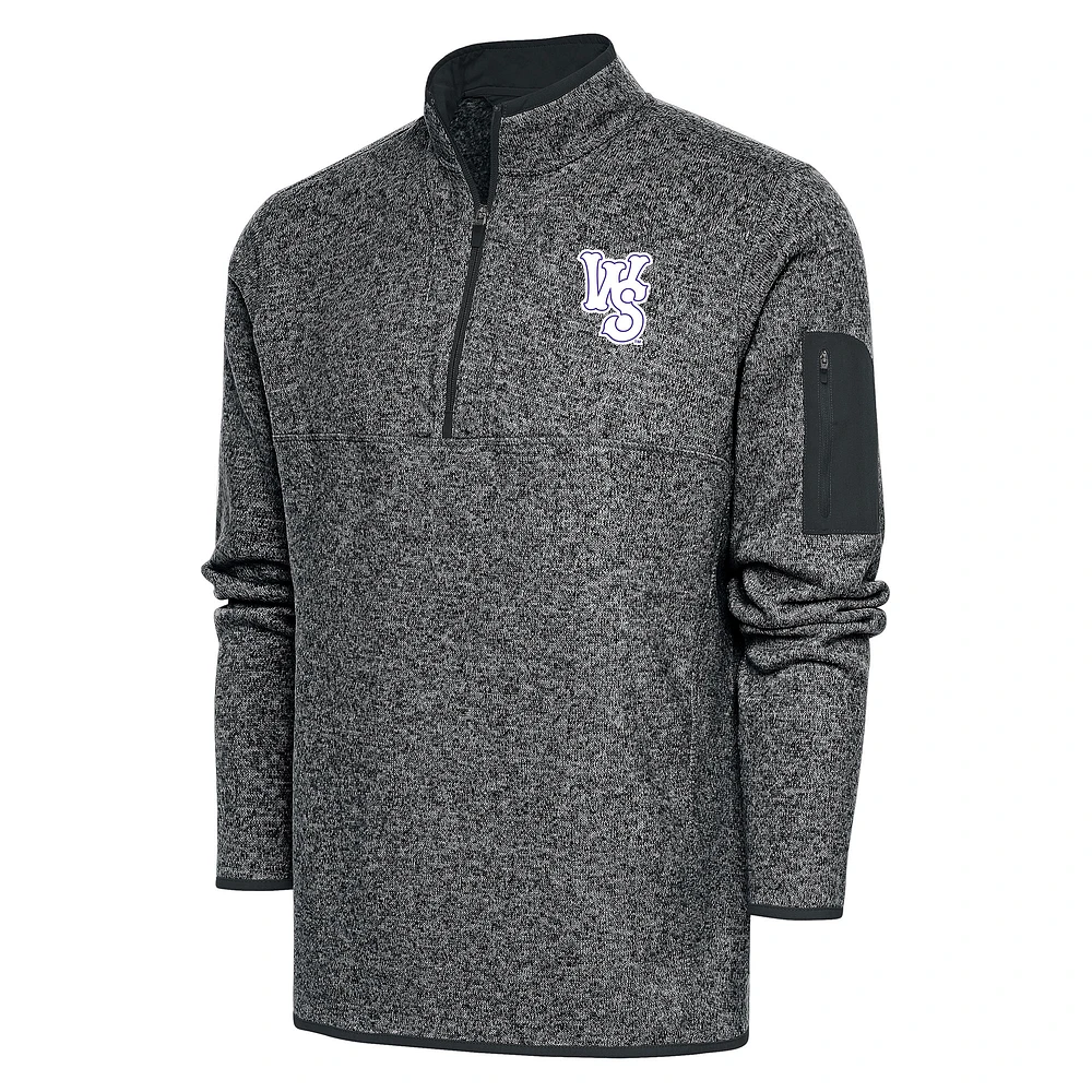 Men's Antigua Heather Winston-Salem Dash Big & Tall Fortune Quarter-Zip Pullover Jacket