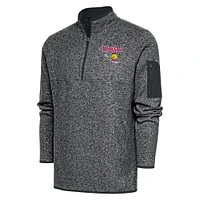 Men's Antigua Heather Worcester Red Sox Big & Tall Fortune Quarter-Zip Pullover Jacket