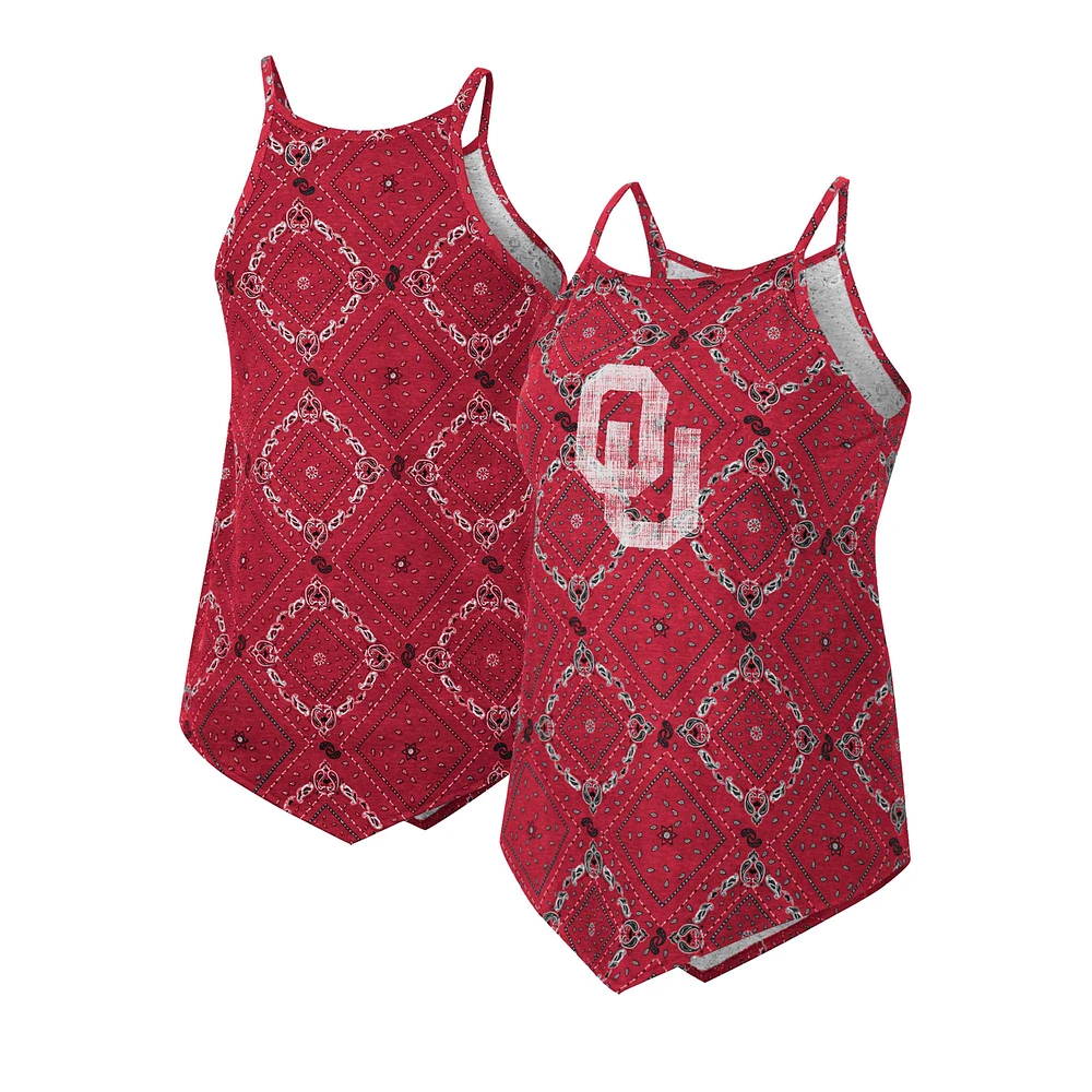 Women's Colosseum x Wrangler Crimson Oklahoma Sooners Bandana Tank Top