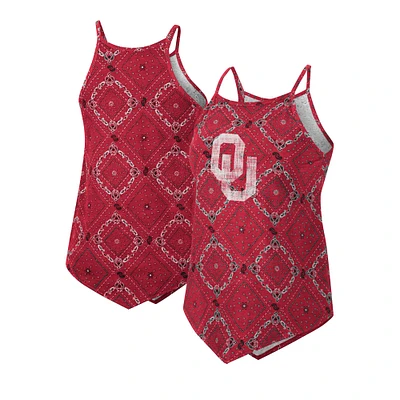 Women's Colosseum x Wrangler Crimson Oklahoma Sooners Bandana Tank Top