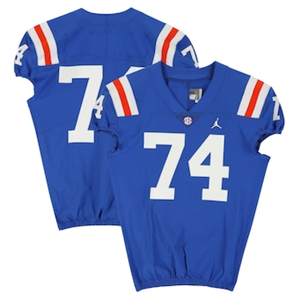 Florida Gators Team-Issued #74 Blue Throwback Jersey from the 2020-21 NCAA Football Seasons