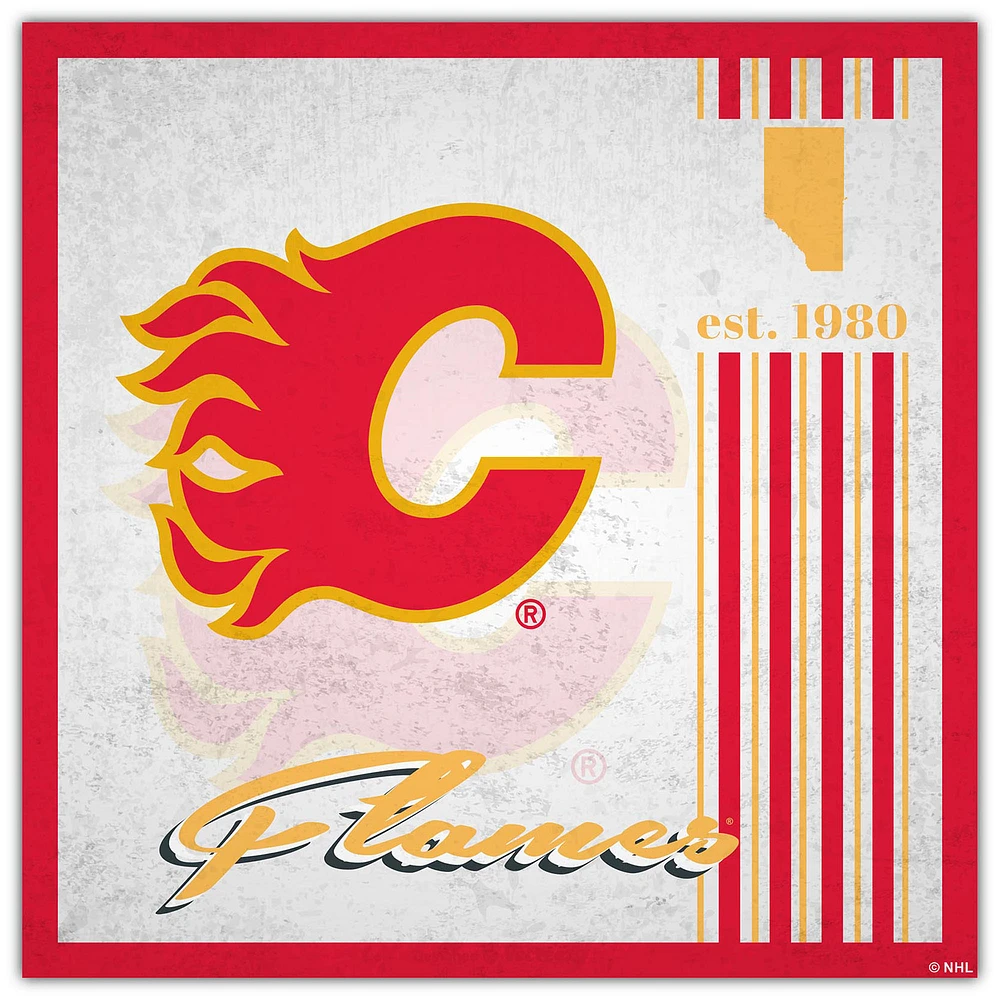 Calgary Flames 10" x 10" Greatest Hits Team Sign